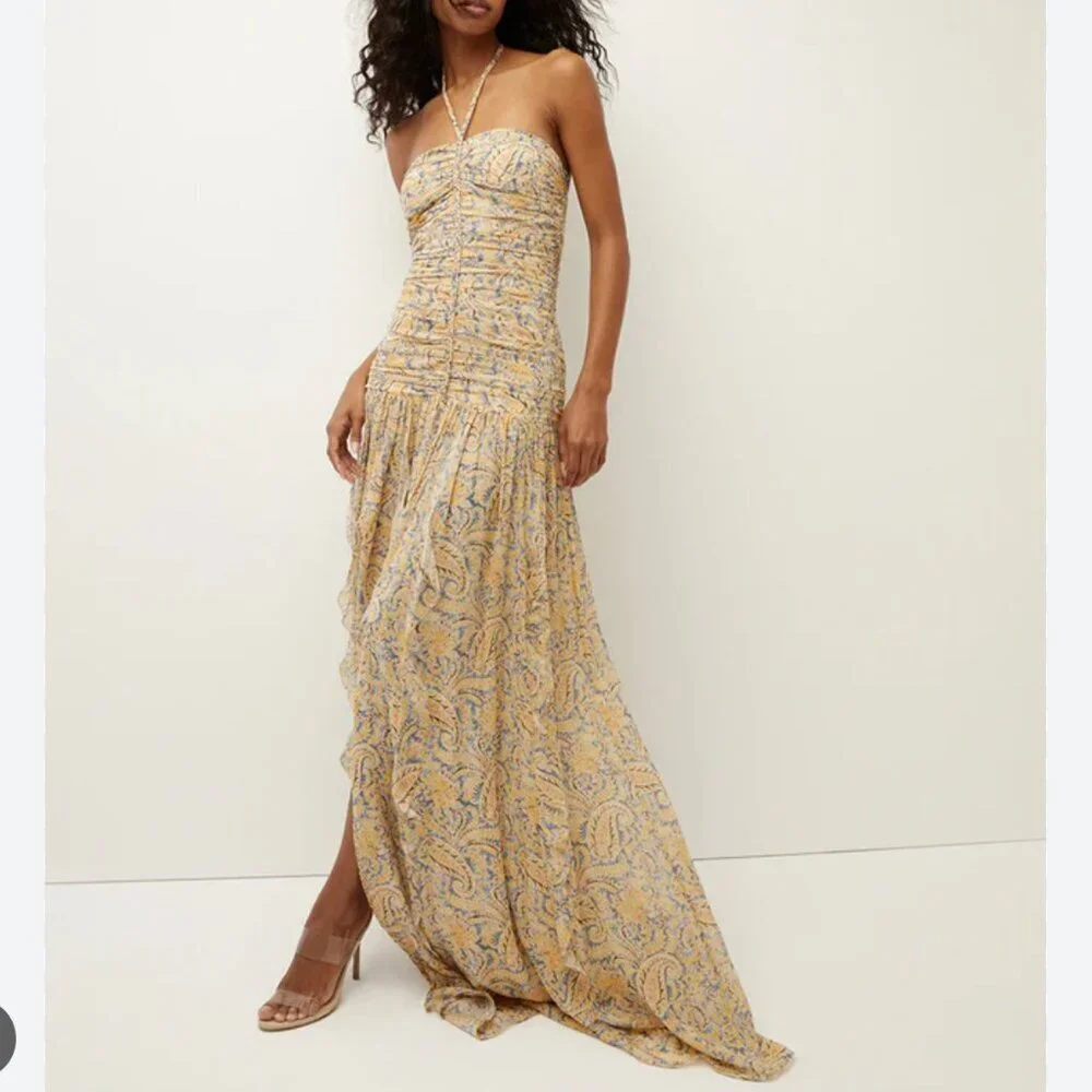 NWT Veronica Beard Lucine Dress in blue and yellow multi size 10